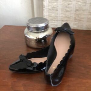 Kate Spade black Bow patent Flats